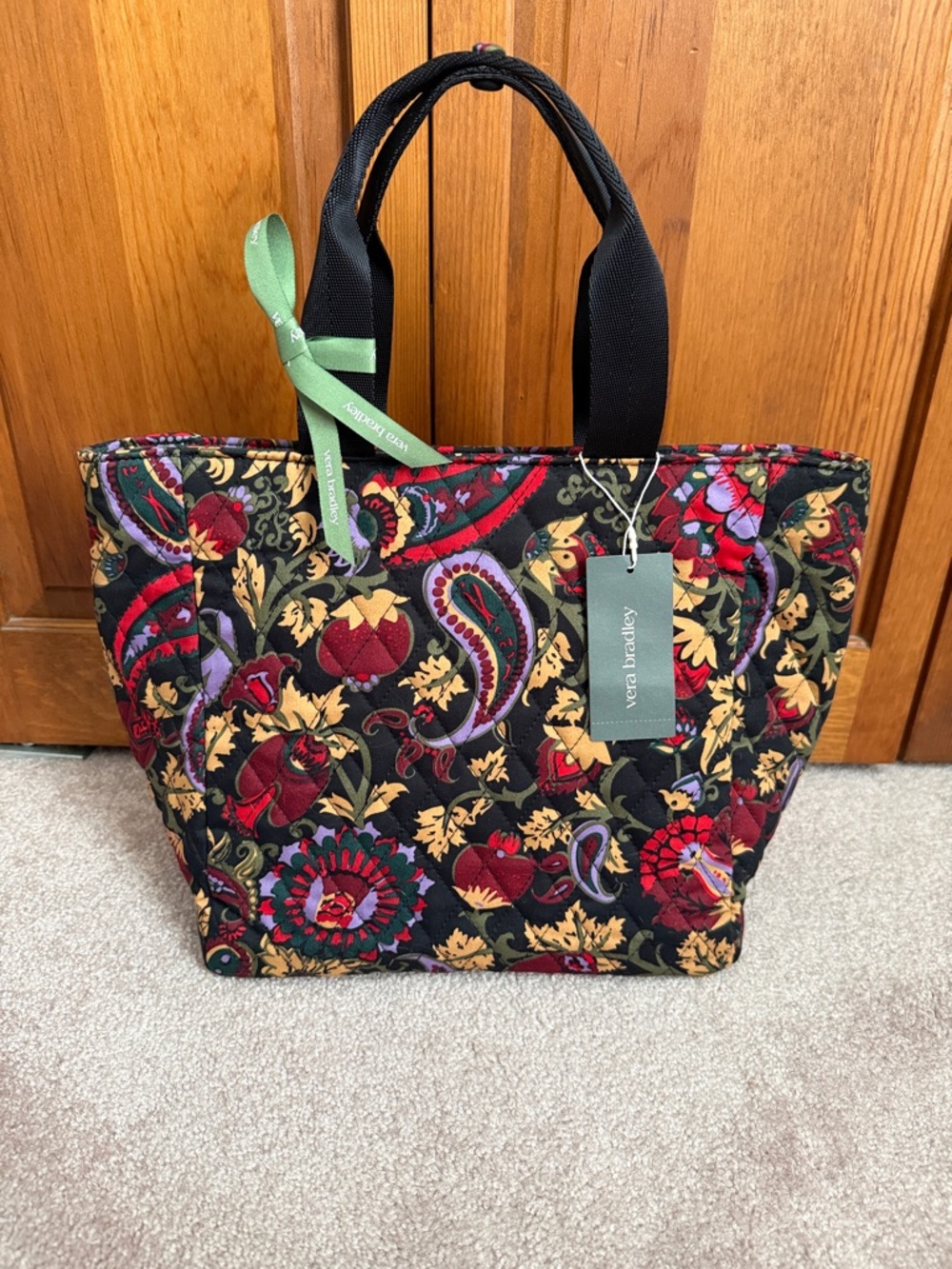 Vera Bradley Midnight Garden Paisley Floral Quilted Lunch Tote NWT
